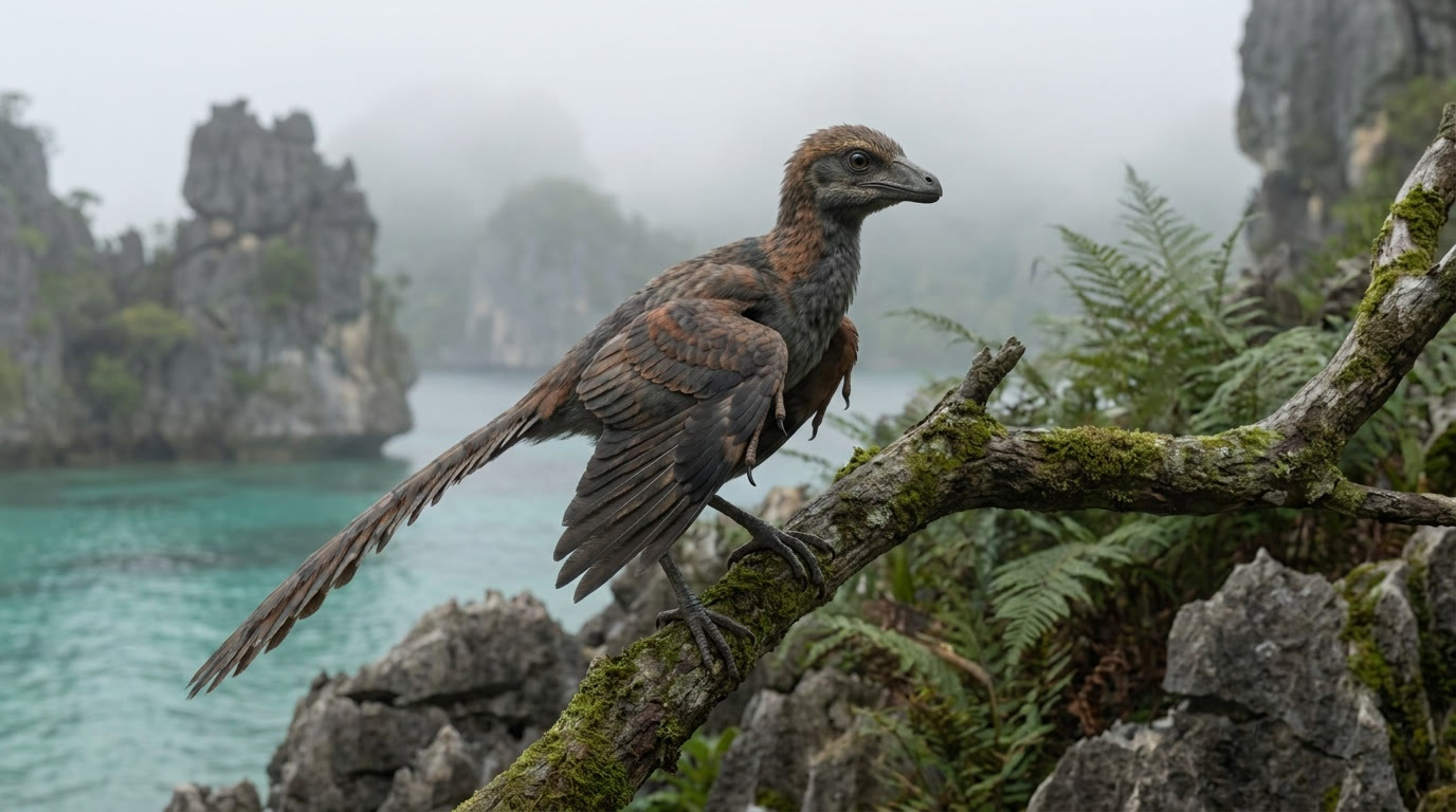 Archaeopteryx dans une forêt jurassique