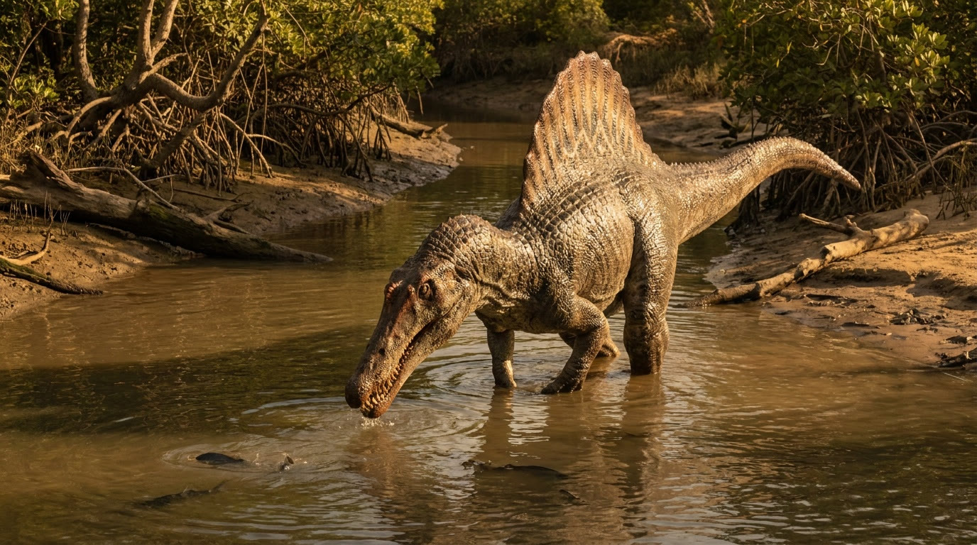 Spinosaurus près de l’eau